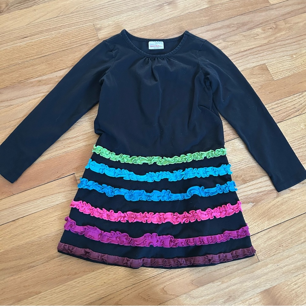 Hanna Andersson Ruffle Dress Long Sleeve Size 120